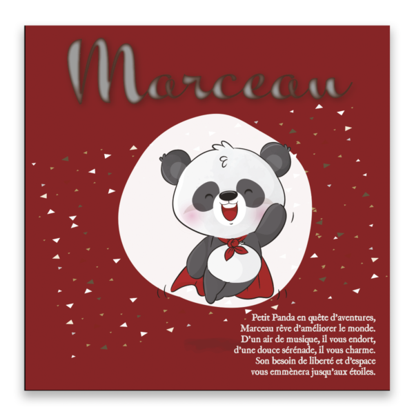 Panda de feu - Affiche personnalisée prénom